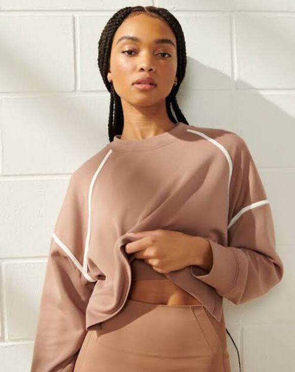YPB Tops - YPB NeoKnit Cropped Sweatshirt Mocha Taupe Brown Size M